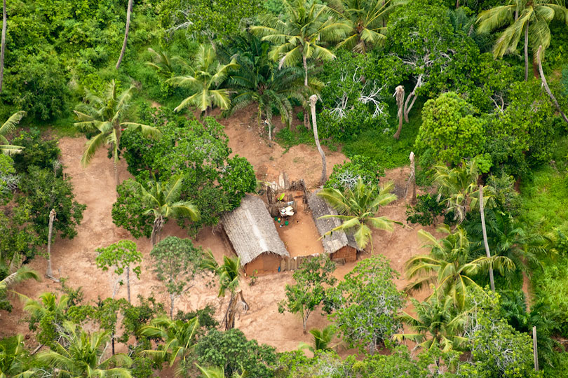 Subsistence farmer's house in a plantation, aerial view,<p> Dar es Salaam, Tanzania