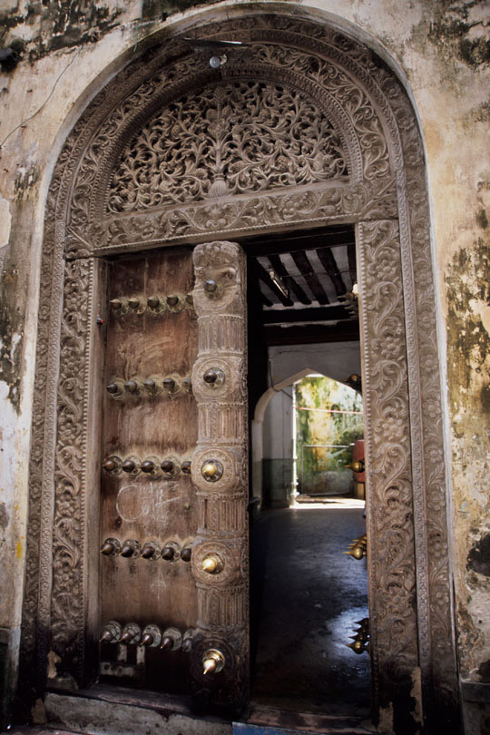 An elaborately carved door indicated the wealth<p> and social position of the owner of the house